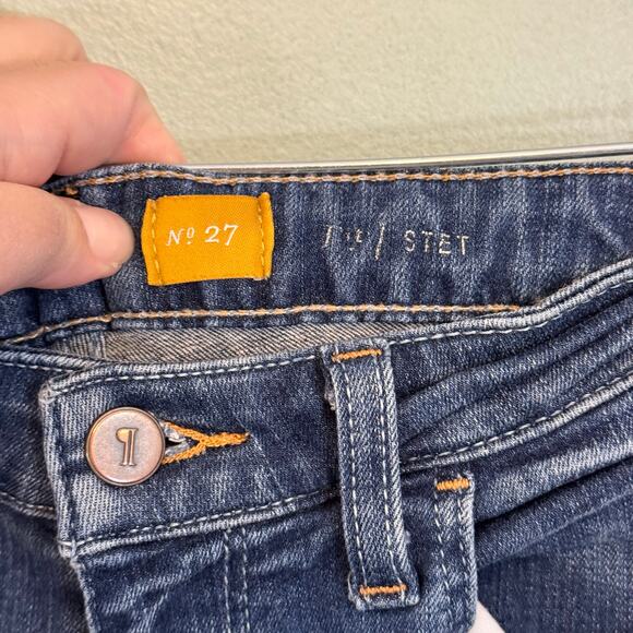 Pilcro And The Letterpress Stet Jean Shorts Womens 27 Blue Denim Mid Rise Cuffed - Picture 6 of 7